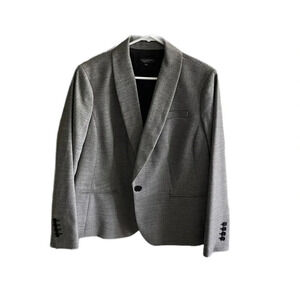 TALBOTS One Button Grey Checkered Formal Office Business Academia Blazer Sz 22WP